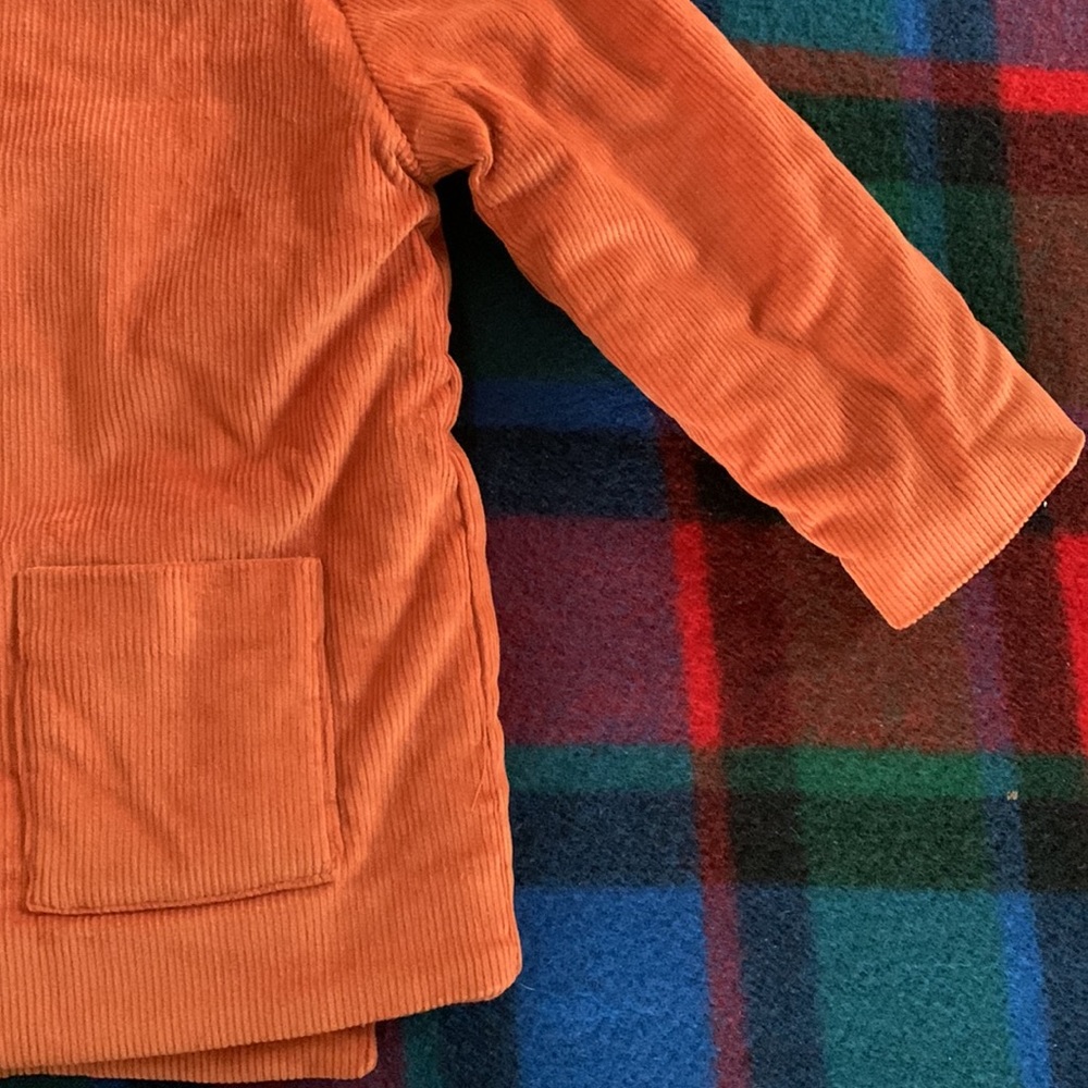 Hanna Andersson fox jacket Sherpa lined corduroy orange brown - Picture 6 of 16